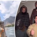 Frame dal video, talebani prono al turismo
