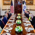 Cena alla Casa Bianca con il premier israeliano Benjamin Netanyahu e il presidente americano Donald Trump