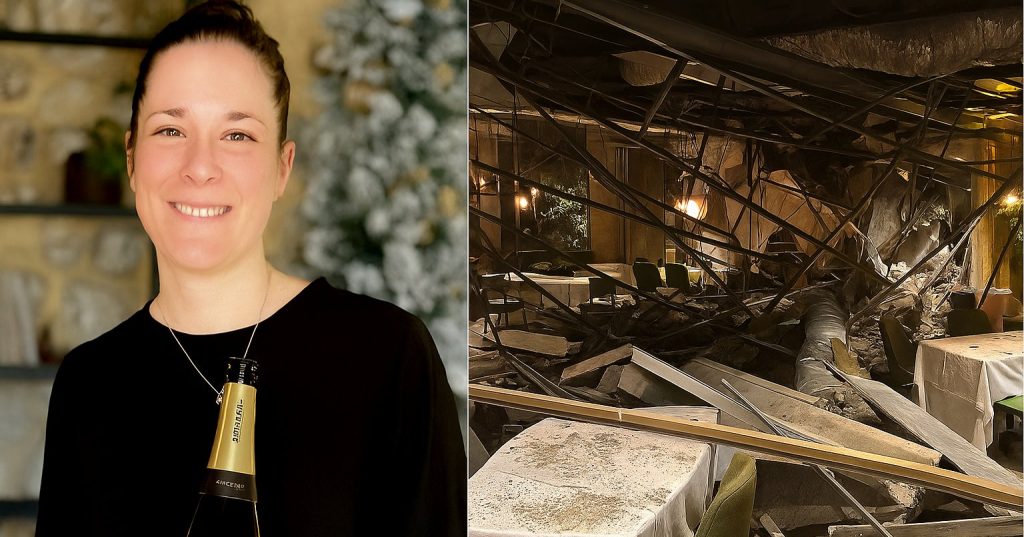 Mara Severin e le macerie del ristorante Essenza di Terracina