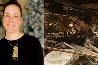 Mara Severin e le macerie del ristorante Essenza di Terracina