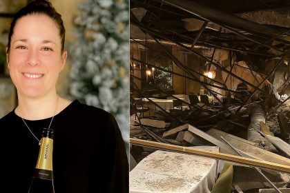 Mara Severin e le macerie del ristorante Essenza di Terracina