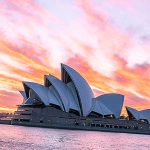 Un'immagine della città di Sydney all'alba