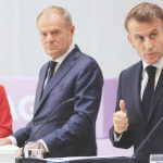 Al palazzo di Christiansborg La presidente della Commissione Ue von der Leyen, il premier polacco Tusk, il presidente francese Macron