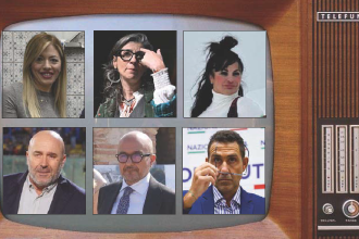 Nella prima fila, da sinistra: Boccia, Albanese e De Crescenzo. Nella seconda fila, sempre da sinistra: Bandecchi, Sangiuliano e Vannacci