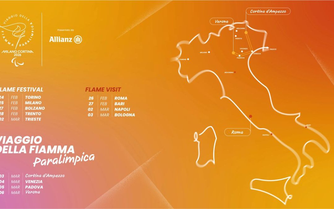 Svelato il percorso della fiamma paralimpica, 2000 km dal 24 febbraio al 6 marzo