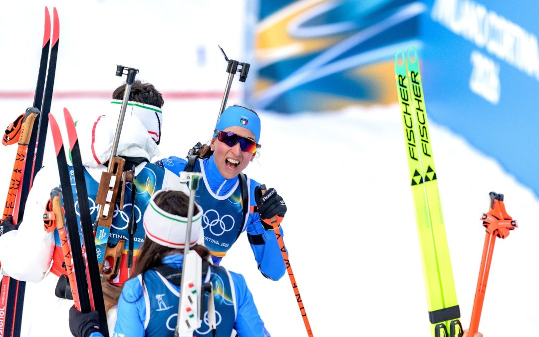 Italia argento nella staffetta di biathlon con Giacomel, Hofer, Wierer e Vittozzi